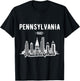 Philadelphia Pennsylvania Skyline T-Shirt - T-Shirt | Black