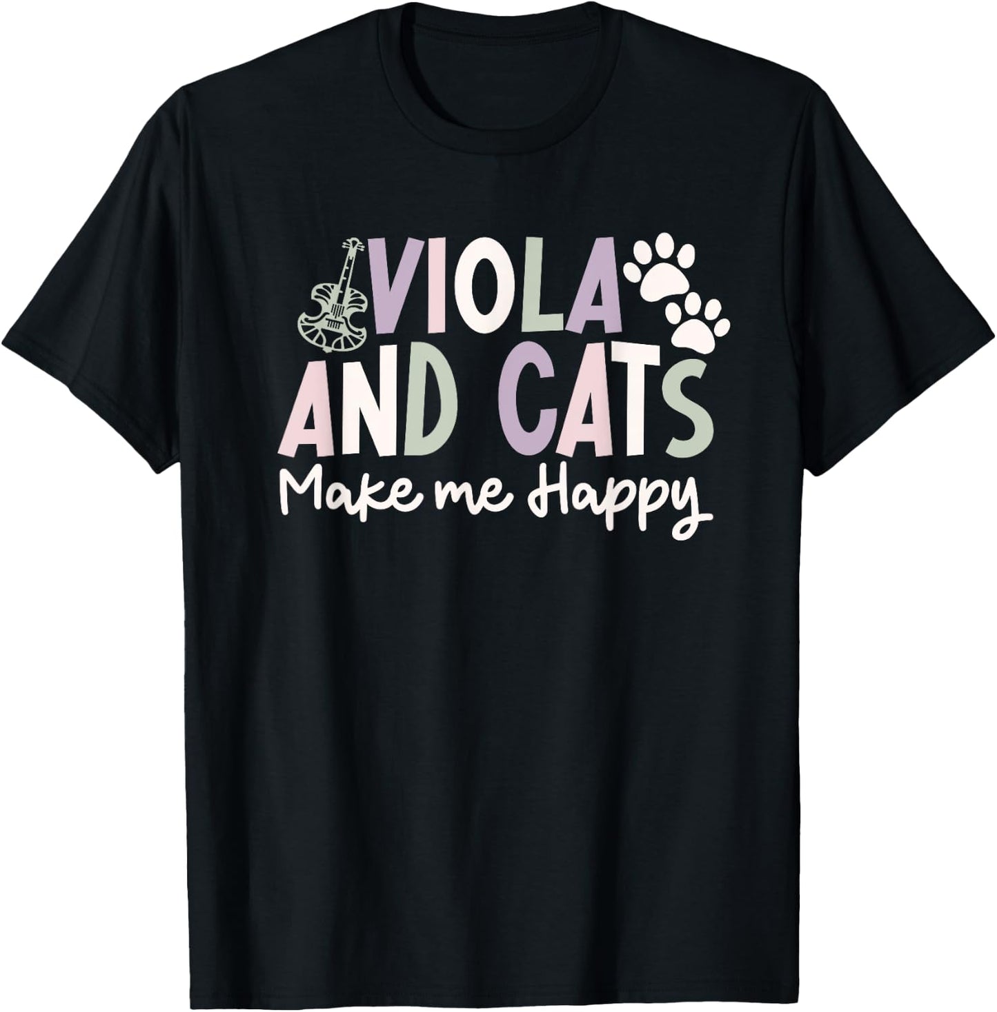 funny Viola And Cats lover saying funny viola cats fans T-Shirt - T-Shirt | Black