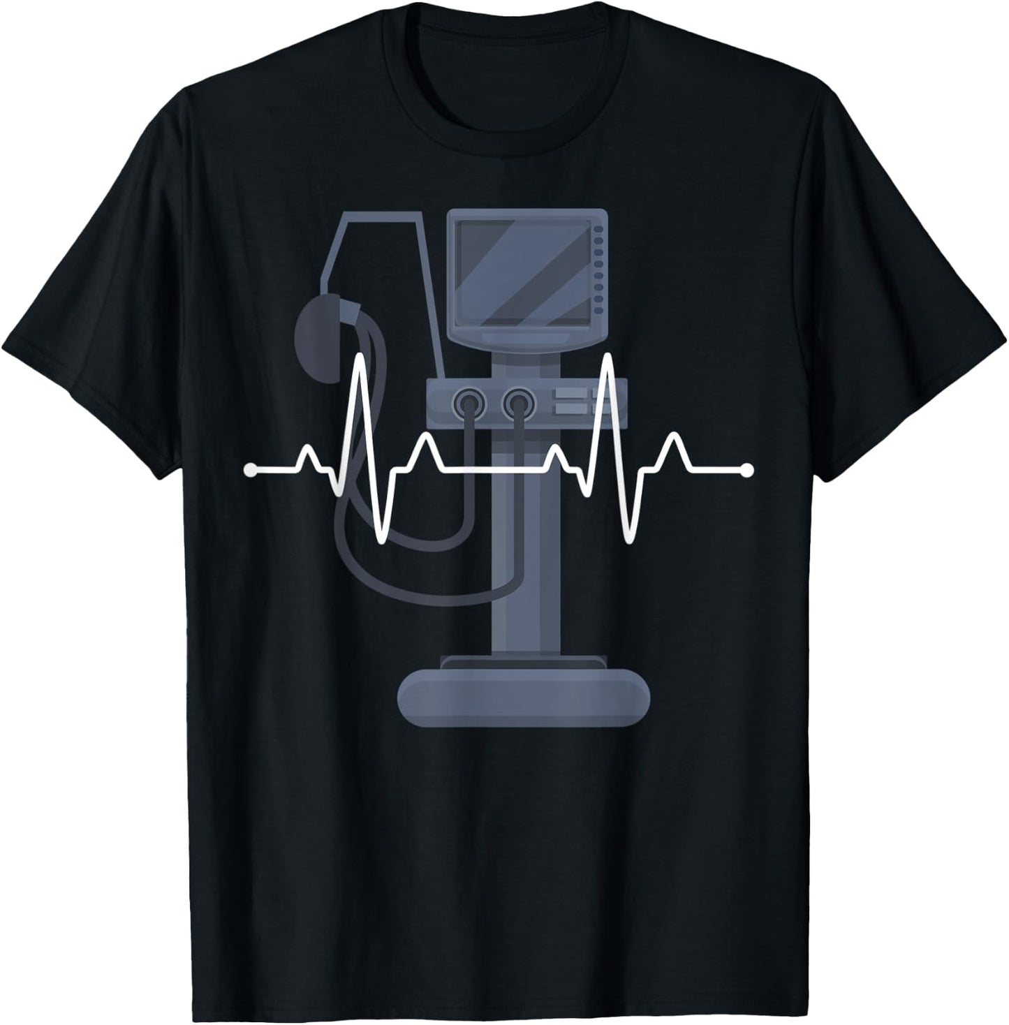 ECG with monitor monitoring IMC intensive care doctor T-Shirt - T-Shirt | Black