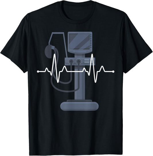 ECG with monitor monitoring IMC intensive care doctor T-Shirt - T-Shirt | Black
