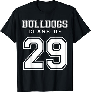 Class Of 2029 Bulldogs Custom Graduation Senior Personalized T-Shirt - T-Shirt | Black