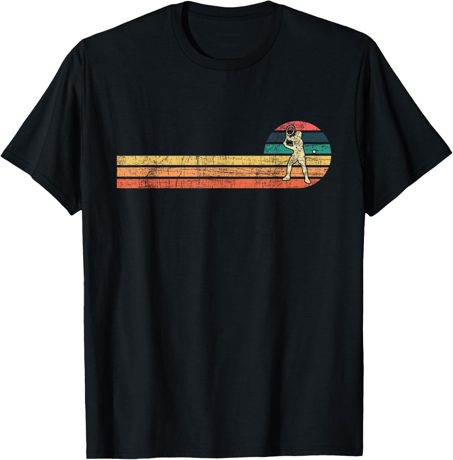 Retro Vintage Tennis Player - Sports Game Tournament Lover T-Shirt - T-Shirt | Black
