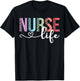 Women Nurse Life RN LPN CNA Leopard Nurse Week Healthcare T-Shirt - T-Shirt | Black