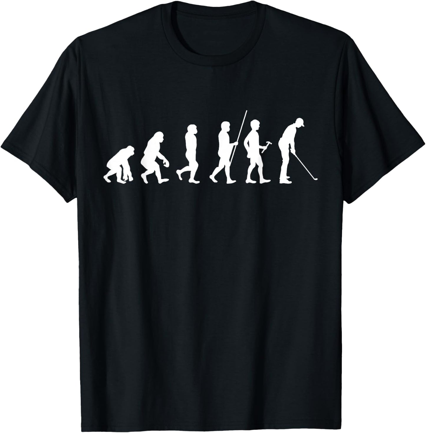Evolution of Humanity to Golfer Golf T-Shirt - T-Shirt | Black