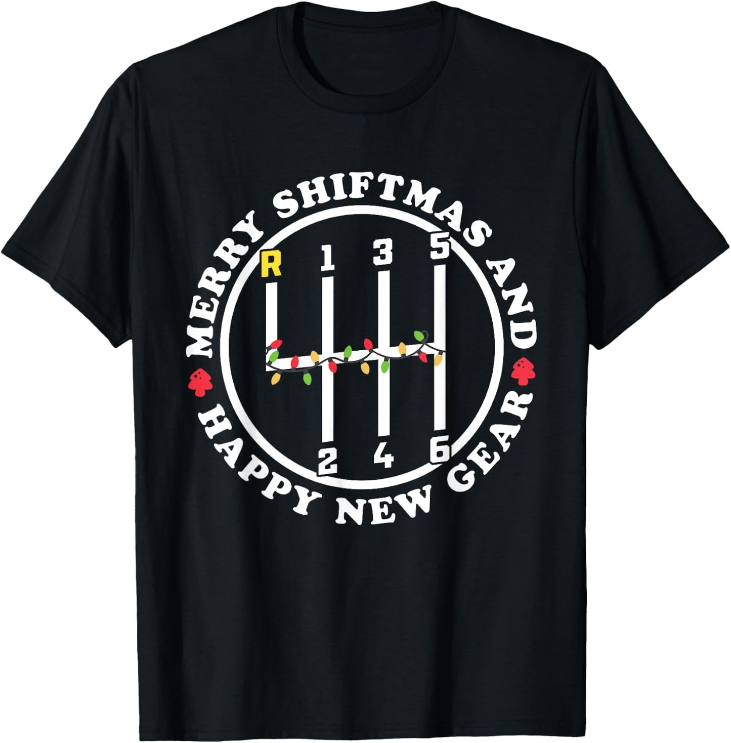 Merry Shiftmas And A Happy New Gear Christmas Manual Gearbox T-Shirt - T-Shirt | Black