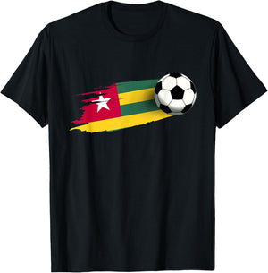 Togo Flag Jersey Togolese Soccer Team Togolese T-Shirt - T-Shirt | Black
