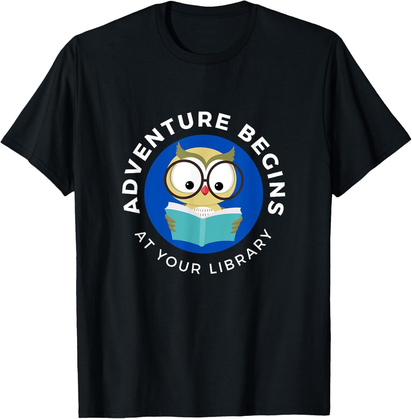 Adventure Begins Here Summer Reading 2024- Owl reading T-Shirt - T-Shirt | Black