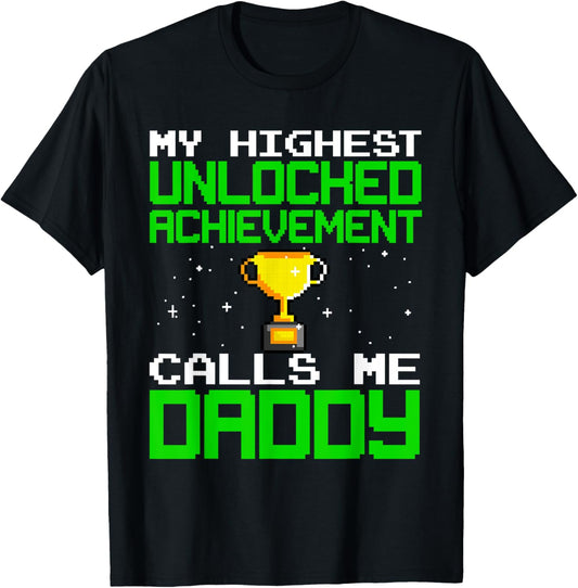 Funny Gamer Dad Boys Video Gamer Gaming Achievement T-Shirt - T-Shirt | Black