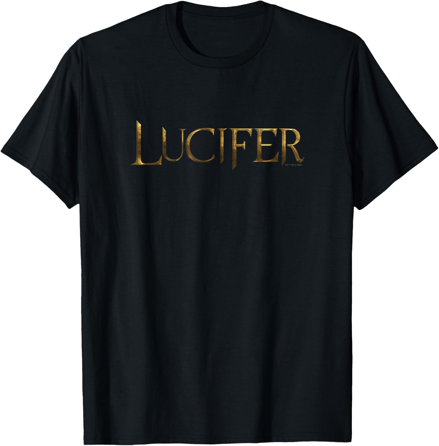 Lucifer Simple Gold Series Logo T-Shirt - T-Shirt | Black