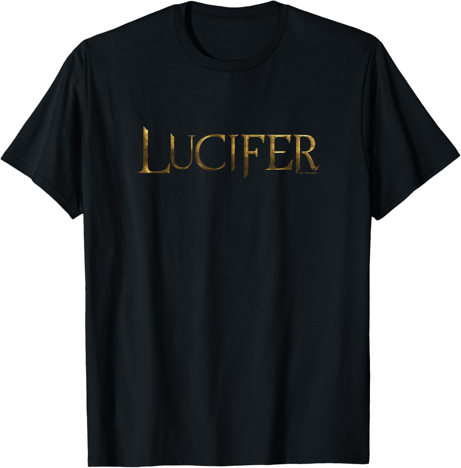 Lucifer Simple Gold Series Logo T-Shirt - T-Shirt | Black