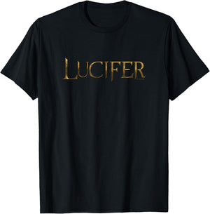 Lucifer Simple Gold Series Logo T-Shirt - T-Shirt | Black