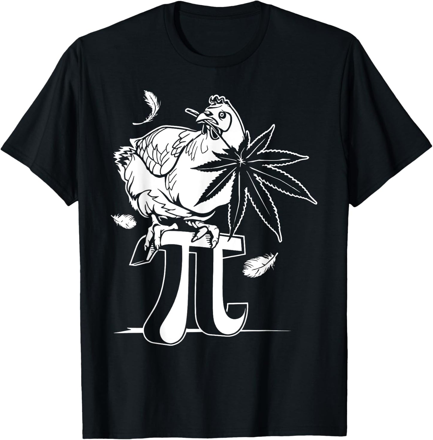 Chicken Pot Pie Pi Leaf Marijuana Cannabis Stoner 420 Weed T-Shirt - T-Shirt | Black