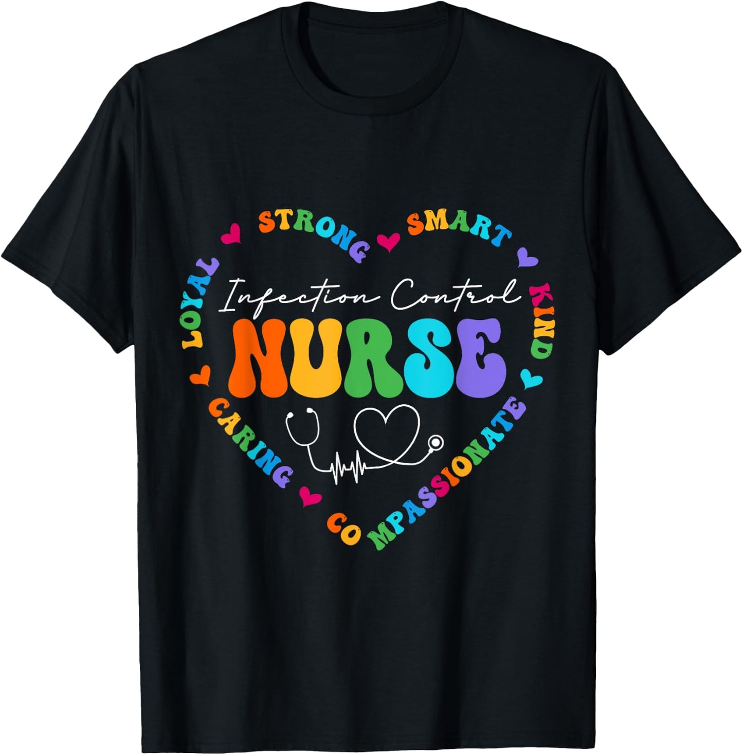 Cute Infection Control Nurse Appreciation Nursing School T-Shirt - T-Shirt | Black