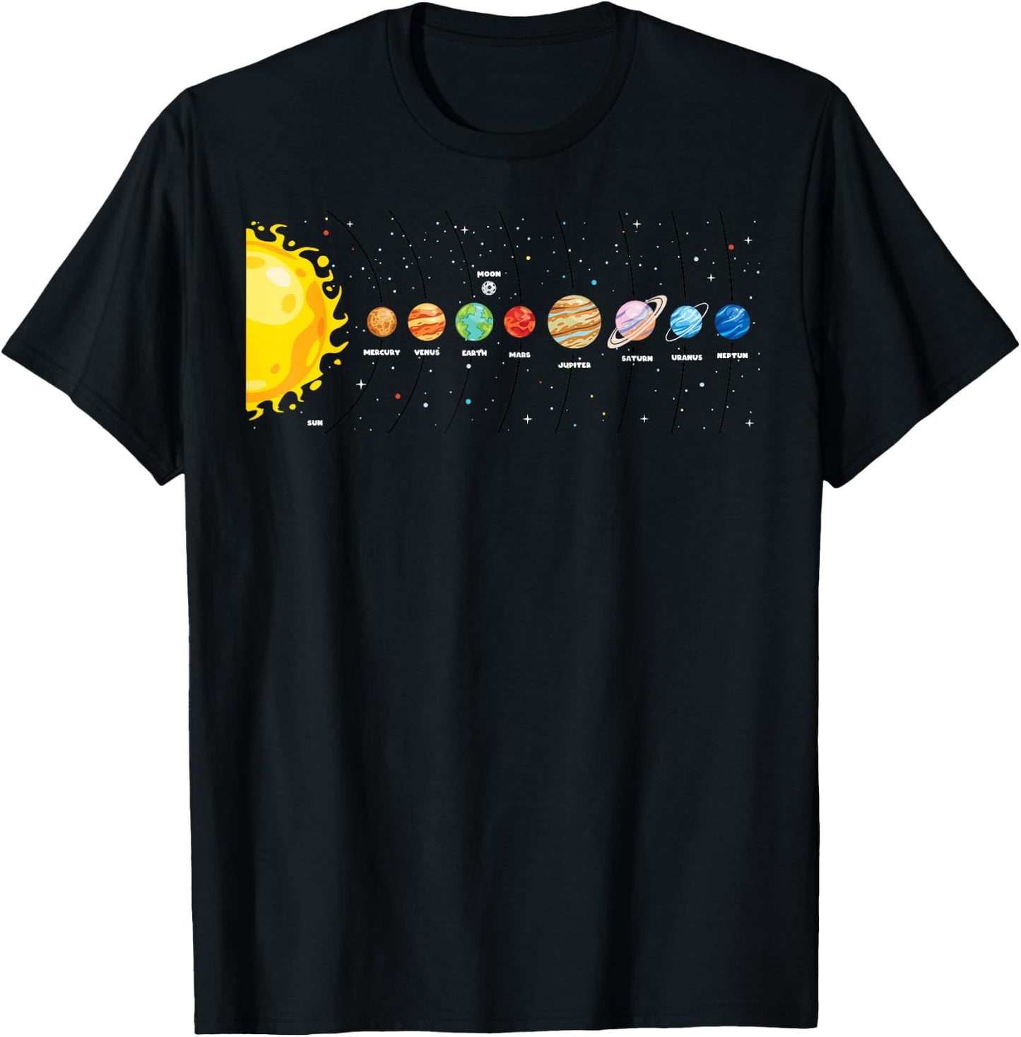 Solar System Galaxy Solar System Graphic Astronomy T-Shirt - T-Shirt | Black