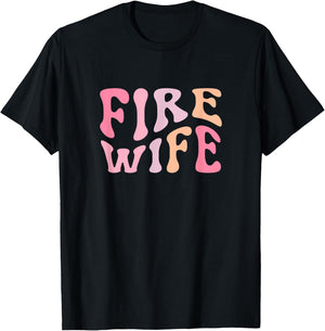 Firefighter Wife Fireman Life Fire babe T-Shirt - T-Shirt | Black