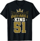 Birthday King 51 Bday Party Celebration 51st Royal Theme T-Shirt - T-Shirt | Black