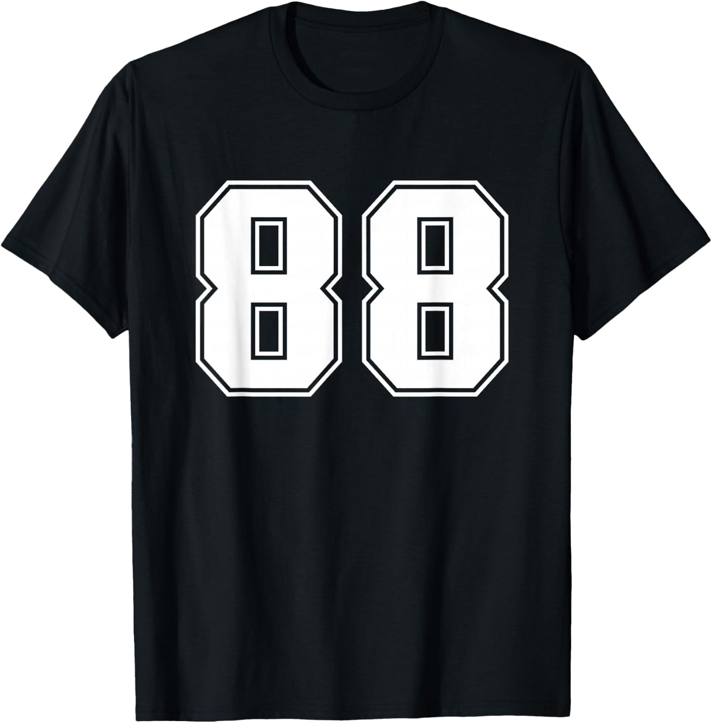 Number #88 Sport White Number T-Shirt - T-Shirt | Black