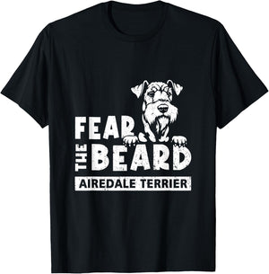 Fear The-Beard Airedale Terrier Beard Dog Lover Pet Animal Women Girls Kids T-Shirt - T-Shirt | Black
