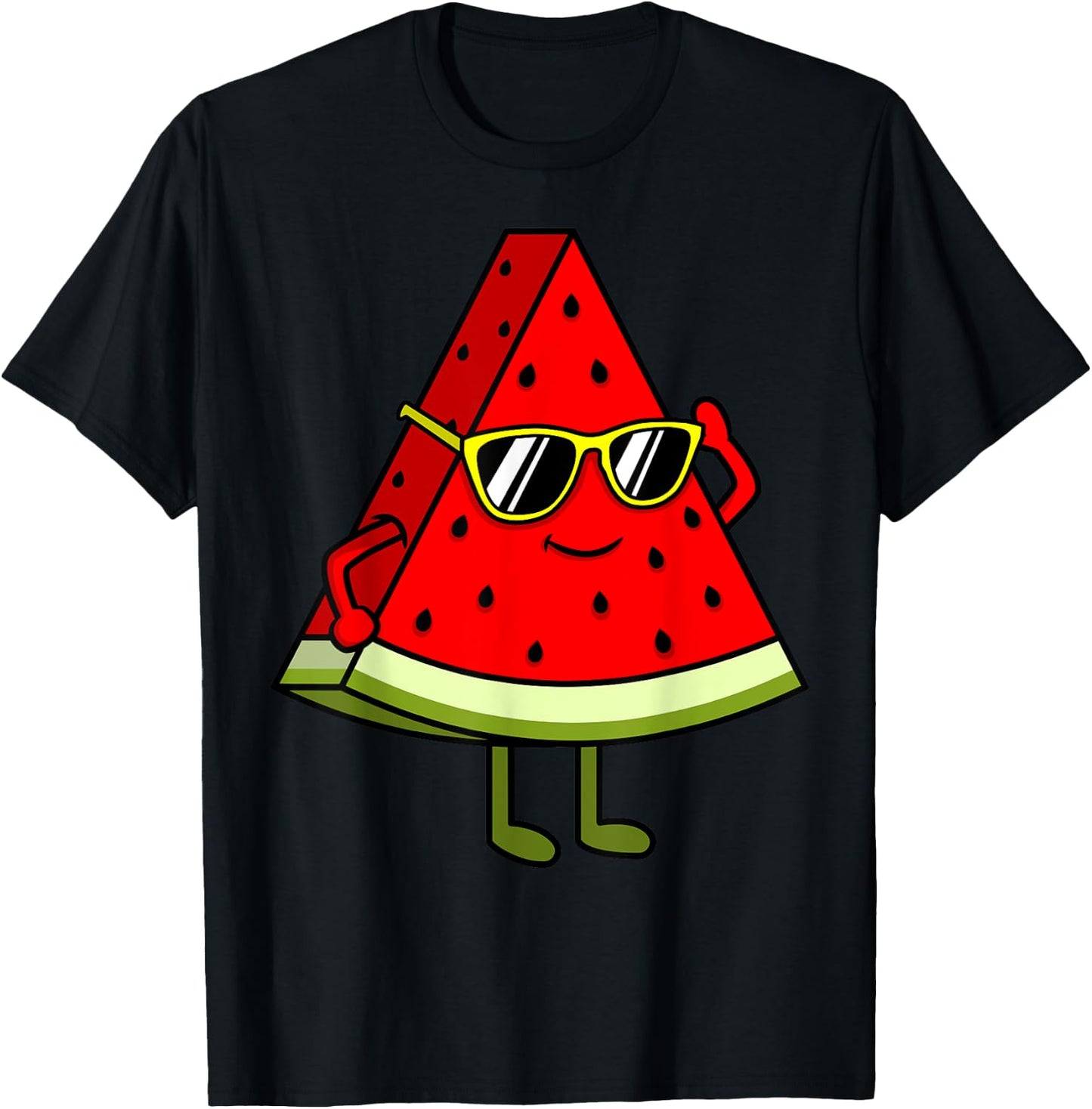 Cute Watermelon Women Girls Summer Watermelon T-Shirt - T-Shirt | Black