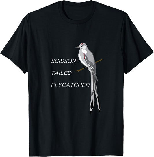 Scissor-tailed Flycatcher Shirt Kingbird Long Tail Bird T-Shirt - T-Shirt | Black