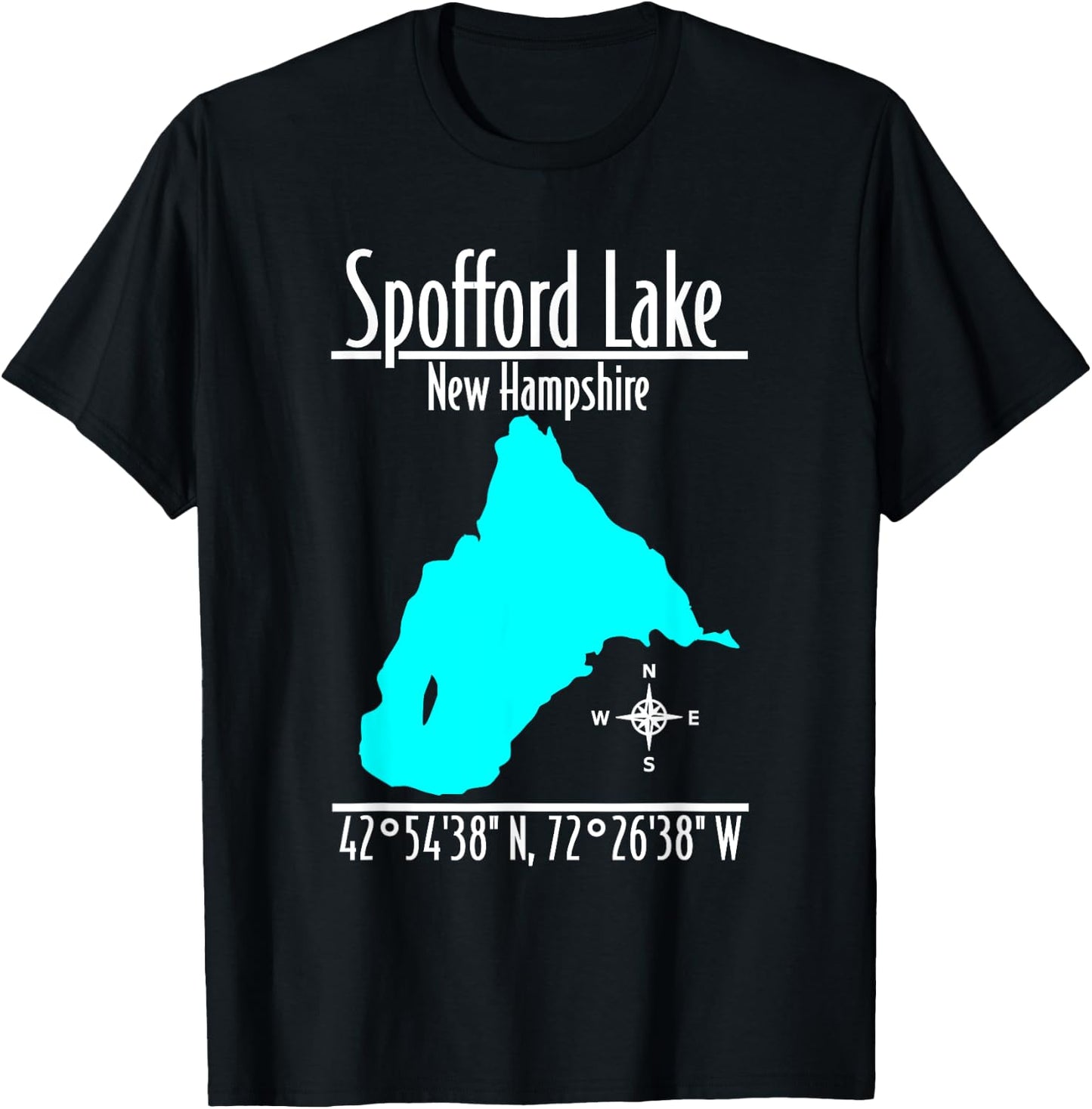 Modern Spofford Lake, New Hampshire T-Shirt - T-Shirt | Black