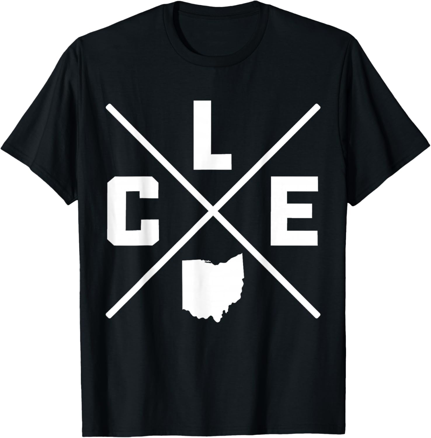 Cleveland Ohio CLE State Map Vintage Pride T-Shirt - T-Shirt | Black