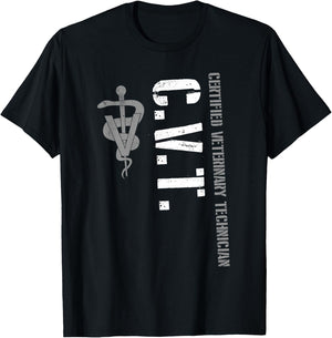 Certified Veterinary Technician CVT Veterinarian & Vet Tech T-Shirt - T-Shirt | Black