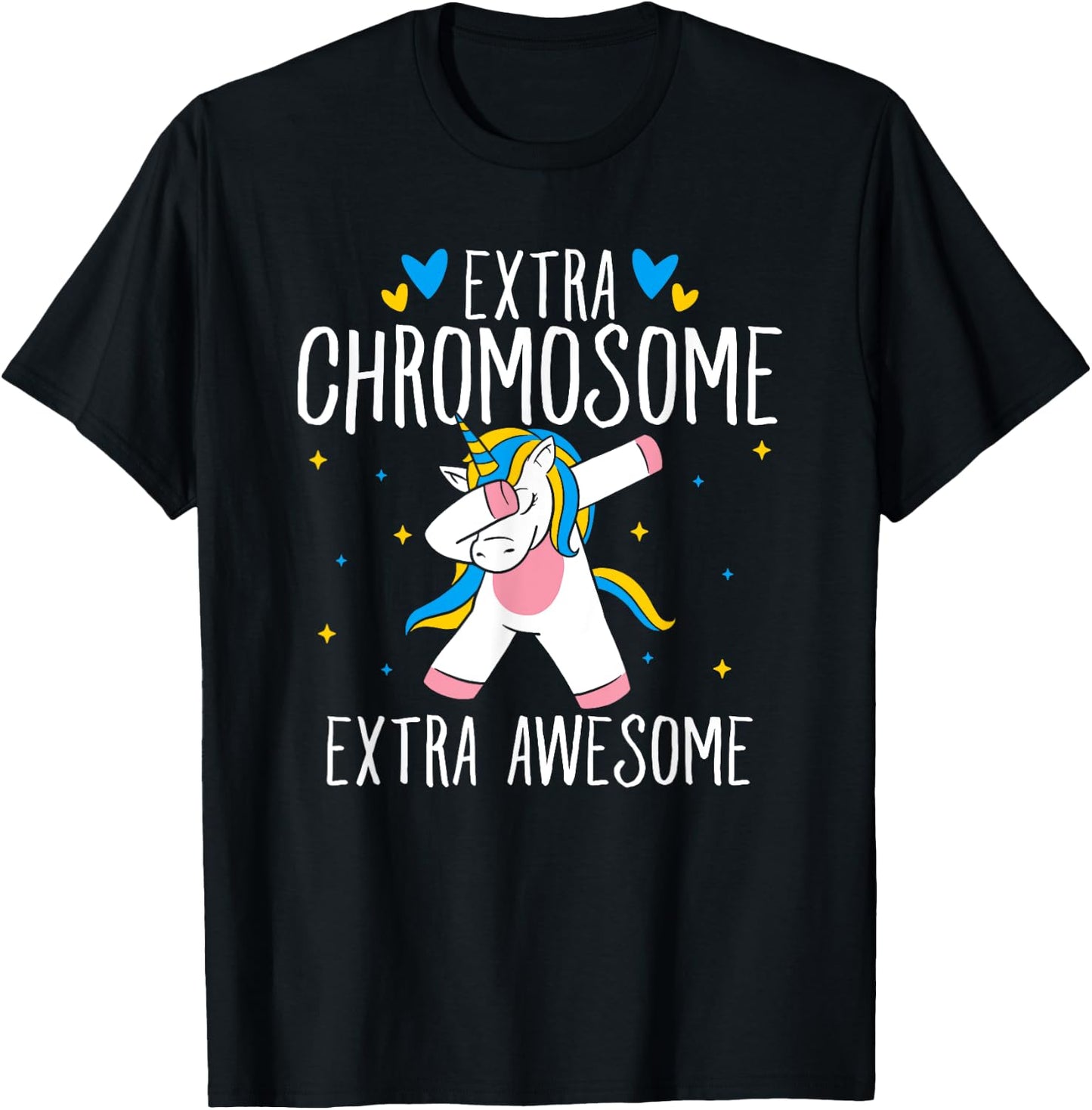 Extra Chromosome Extra Awesome Unicorn Down Syndrome T-Shirt - T-Shirt | Black