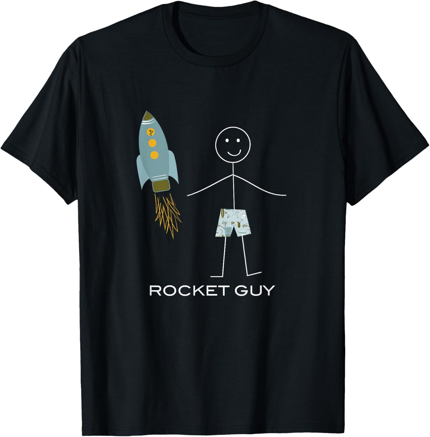 Funny Rocket Guy Space Boys Rocket T-Shirt - T-Shirt | Black