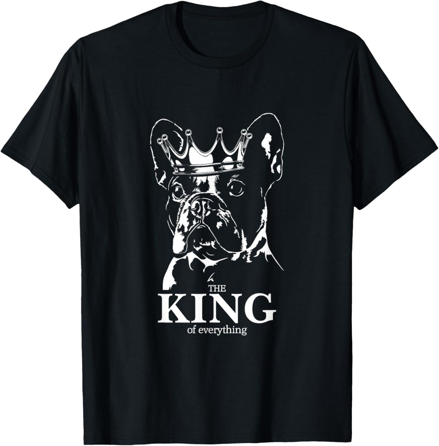 Funny French Bulldog with crown King dog mom dog T-Shirt - T-Shirt | Black