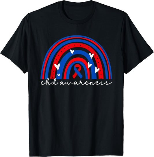 CHD Congenital Heart Defect Awareness Month Wear Red For CHD T-Shirt - T-Shirt | Black