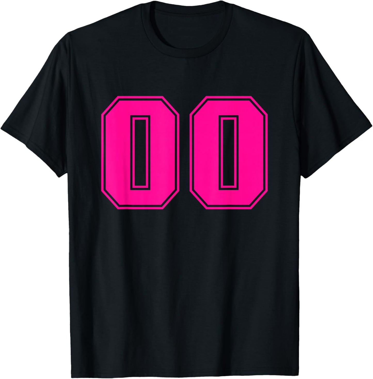 Pink Sport Team Number #00 T-Shirt - T-Shirt | Black