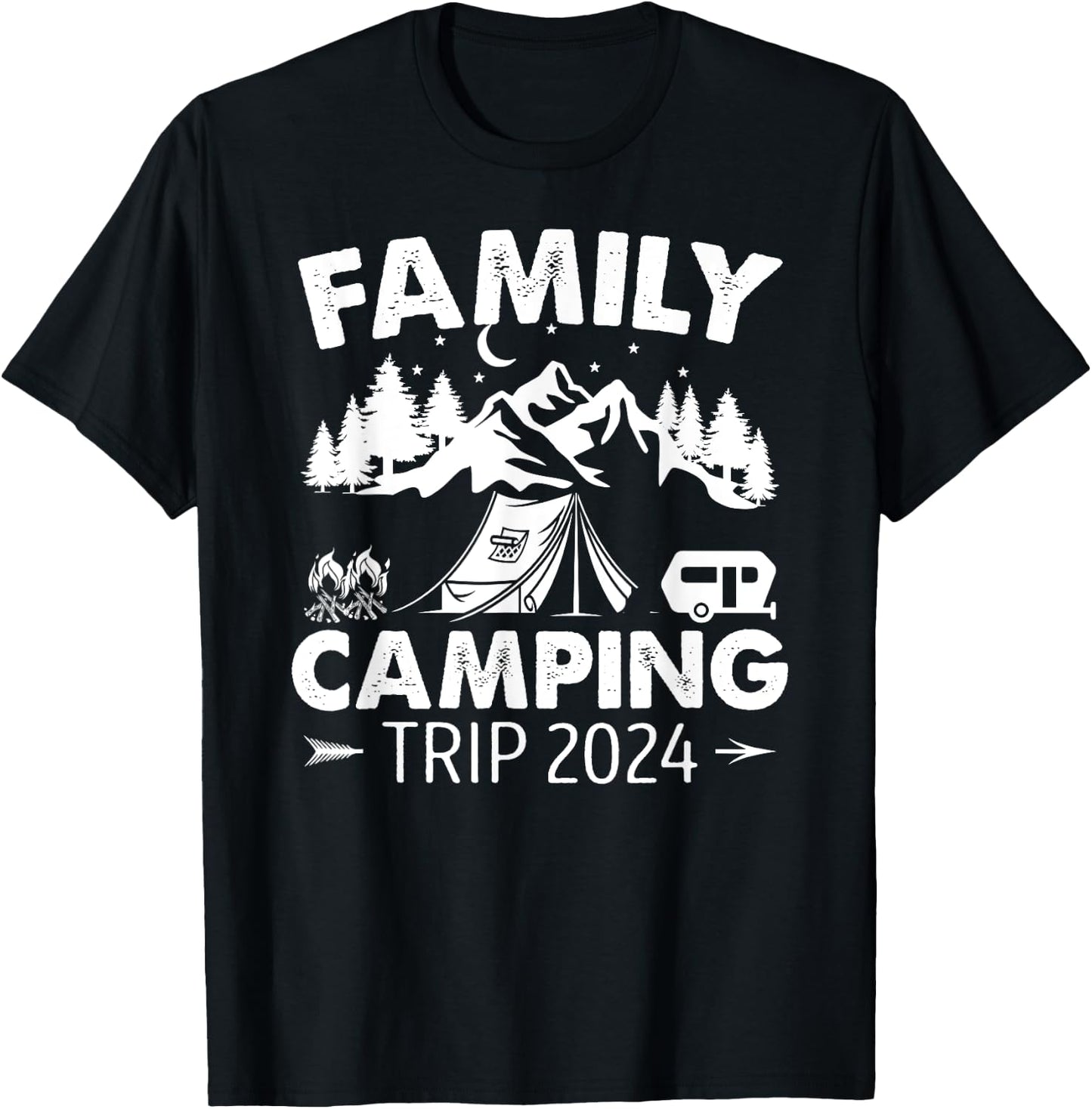 Family Camping Trip 2024 Camping T-Shirt - T-Shirt | Black