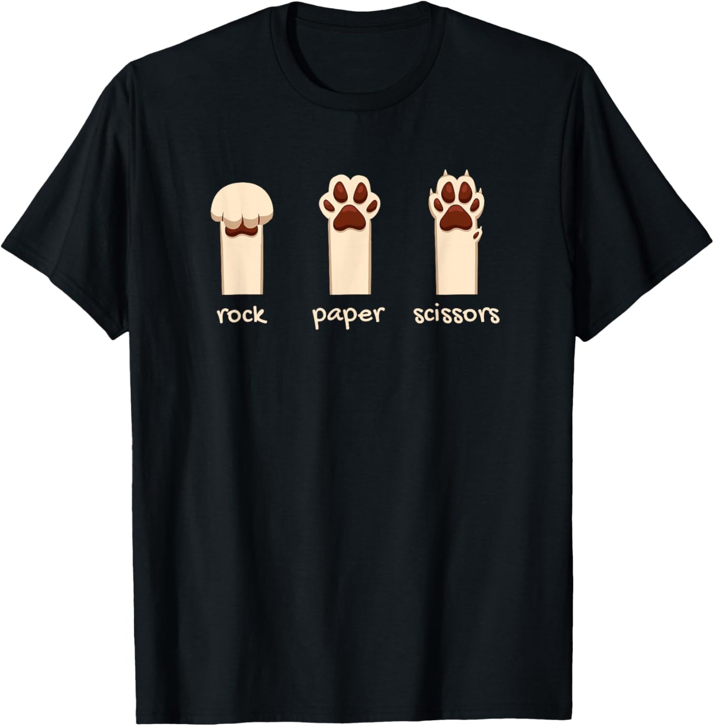 Funny Dog Rock Paper Scissors Hilarious Cute Dog Paws Girls Kids T-Shirt - T-Shirt | Black