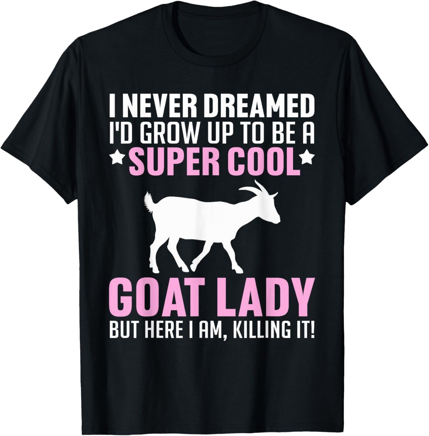 Cool Goat Design Girls Farmer Farming Goat Lover T-Shirt - T-Shirt | Black