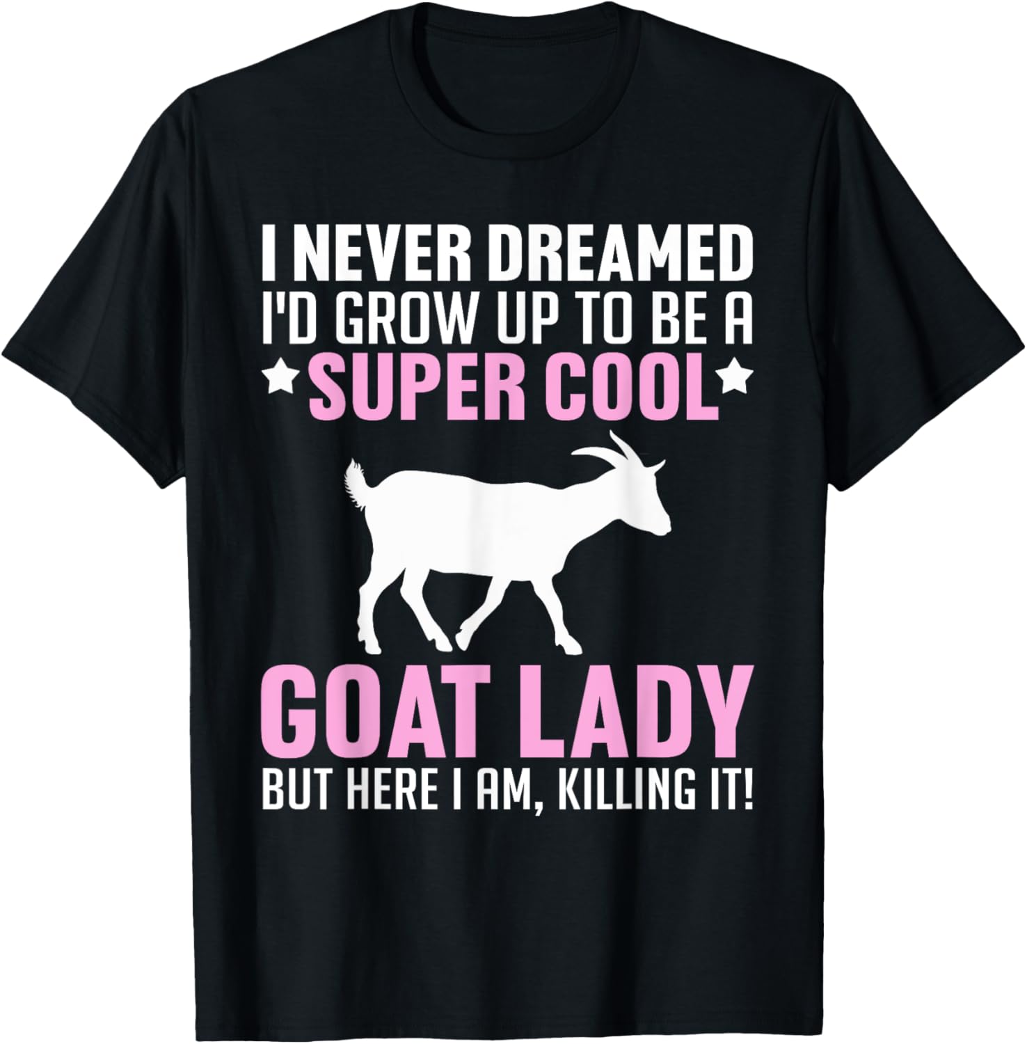 Cool Goat Design Girls Farmer Farming Goat Lover T-Shirt - T-Shirt | Black