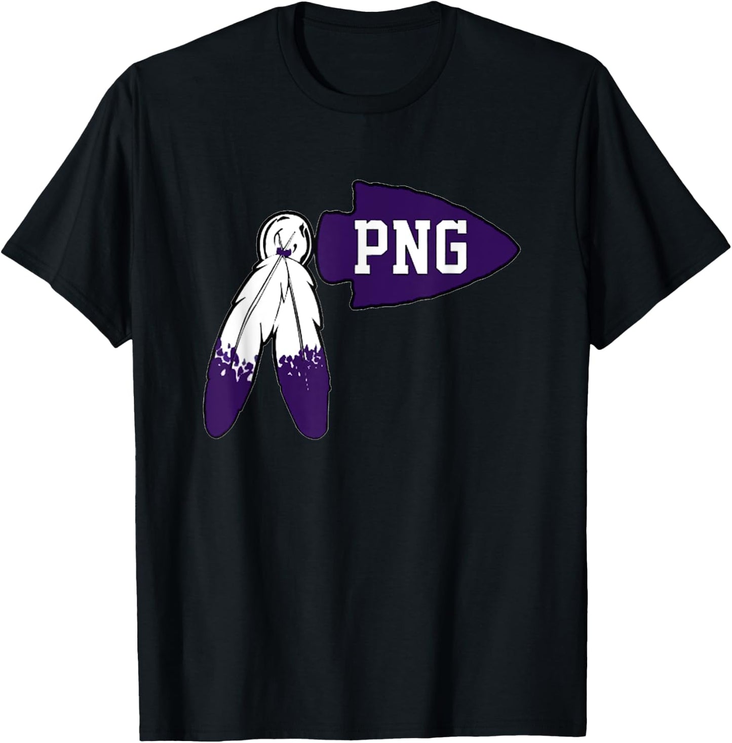 Port Neches-Groves High School PNG Feathers Indians Football T-Shirt - T-Shirt | Black