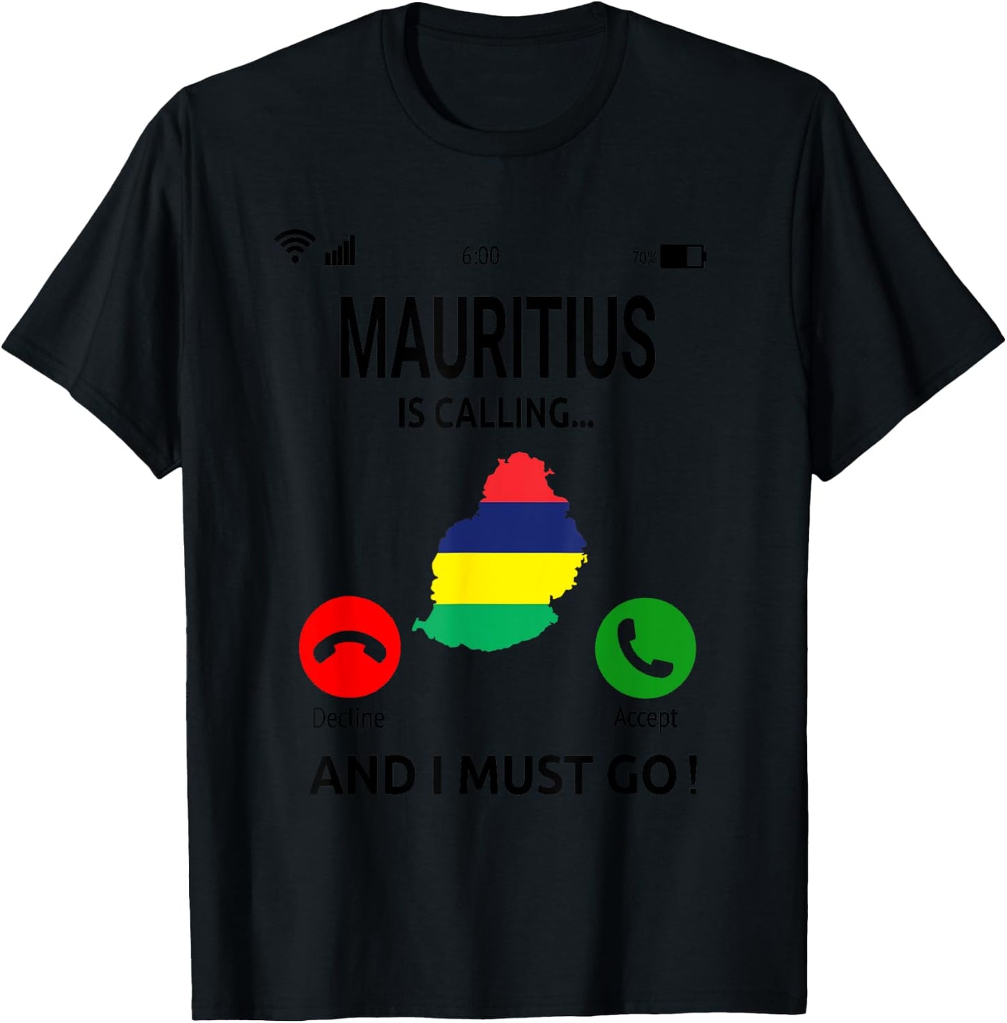 Mauritius Is Calling Indian Ocean Island Vacation Travel T-Shirt - T-Shirt | Black