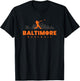 Baltimore Baseball Minimalist City Skyline Baseball Lover T-Shirt - T-Shirt | Black
