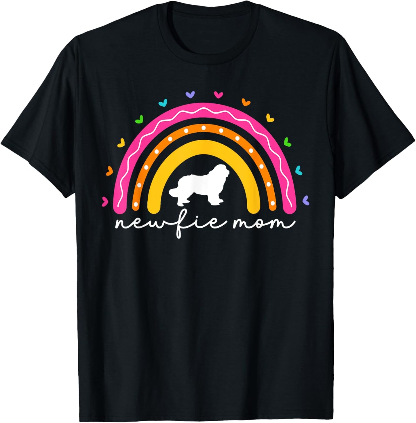 Newfie Mom Newfy Newfoundland Dog Mom Rainbow Newf T-Shirt - T-Shirt | Black
