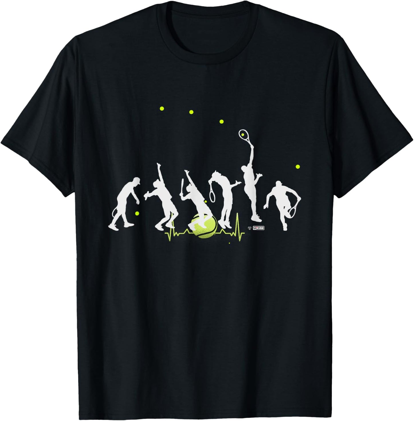 Big Tennis Serve, Soft Serve Tennis, Tennis Ball Pulse T-Shirt - T-Shirt | Black