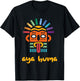 Aya Huma Festival Mask Spirit Head Two Faces Inti Raimy T-Shirt - T-Shirt | Black