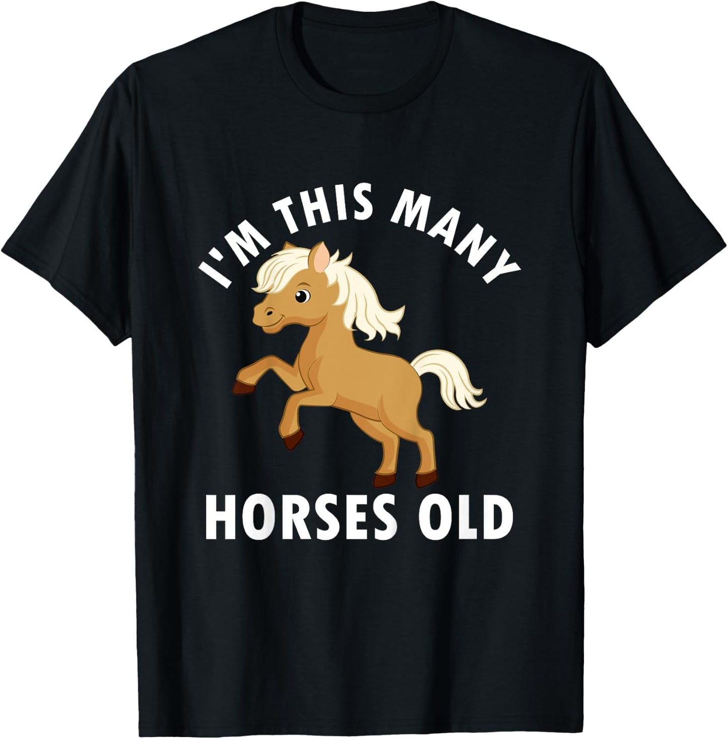 Kids 1 Year Old Girl Horses Old 1st Birthday T-Shirt - T-Shirt | Black