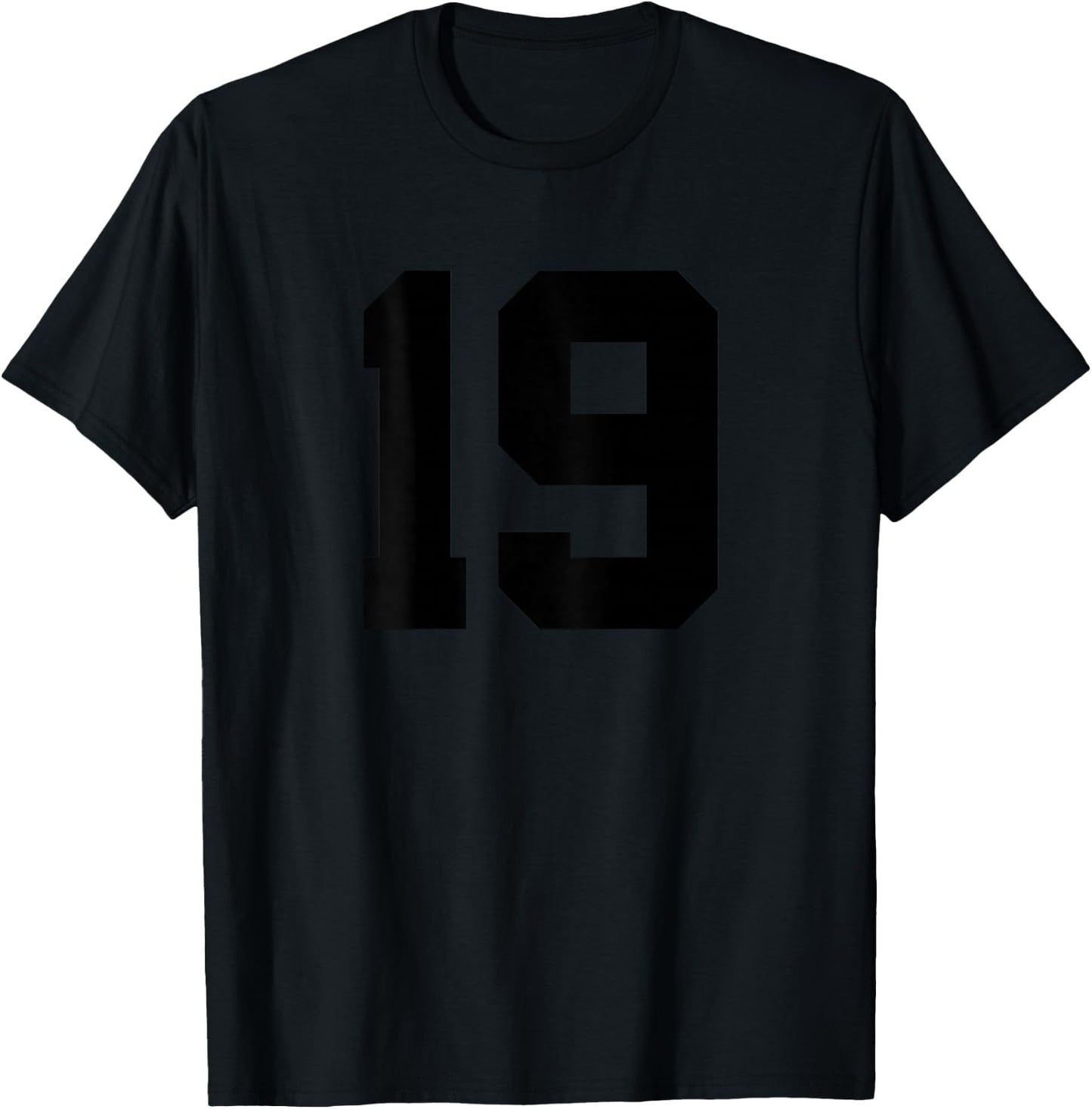 Number 19 (on Back) Sports Team Jersey Number T-Shirt - T-Shirt | Black