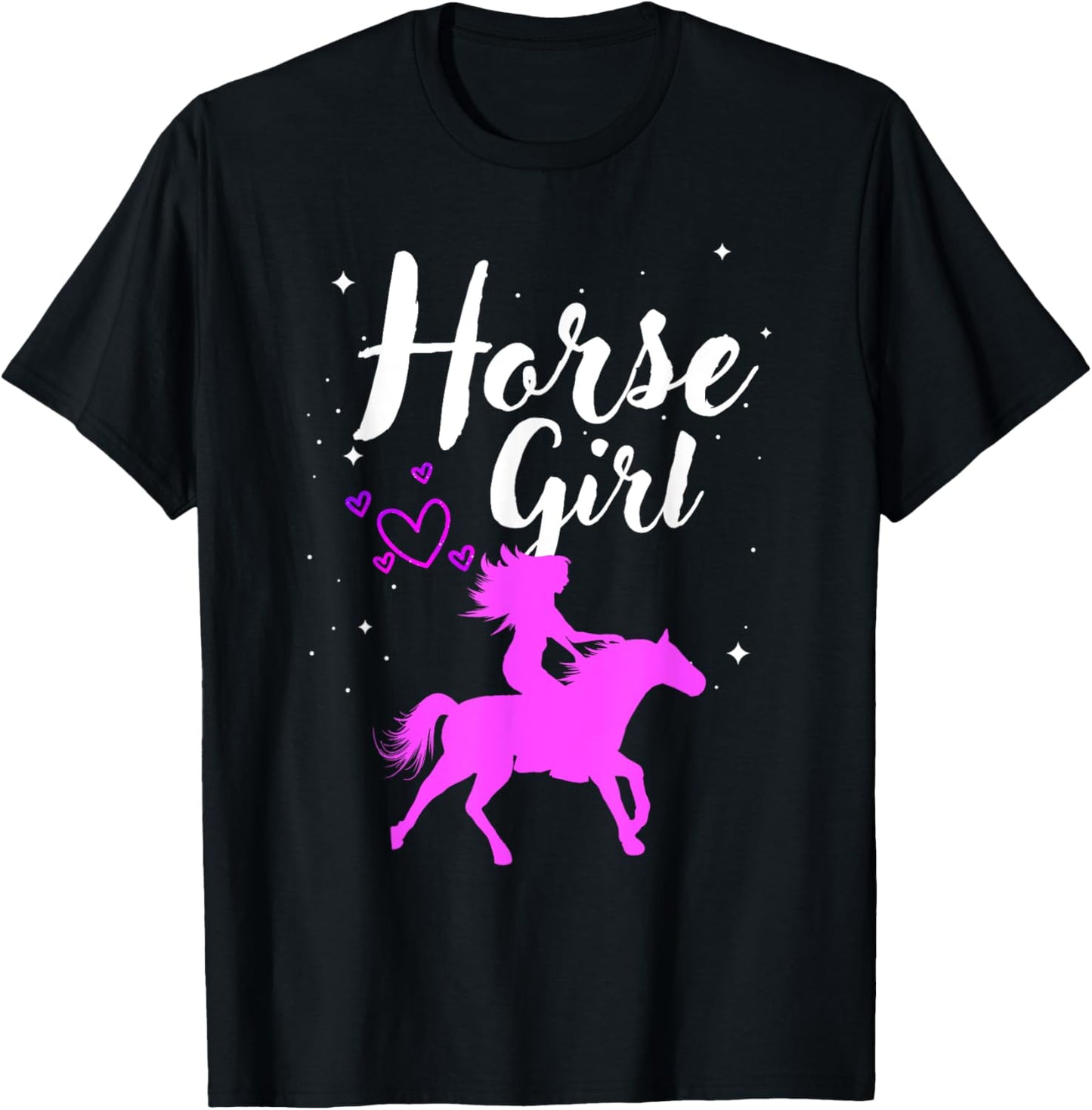 Cool Horse Girl Design Kids Horse Lover Equestrian T-Shirt - T-Shirt | Black