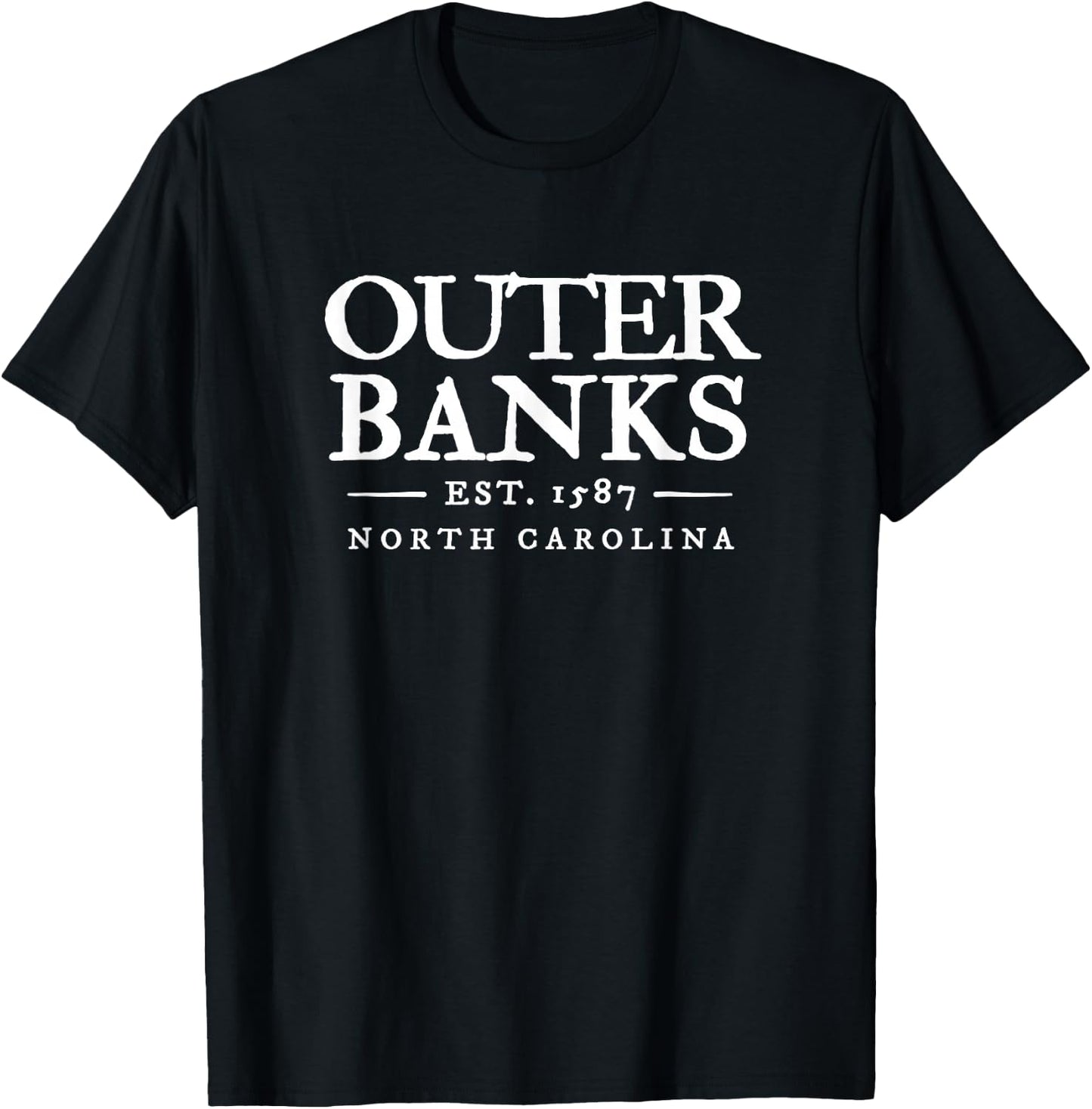 Outer Banks NC OBX Throwback Letter Retro Preppy Throwback T-Shirt - T-Shirt | Black