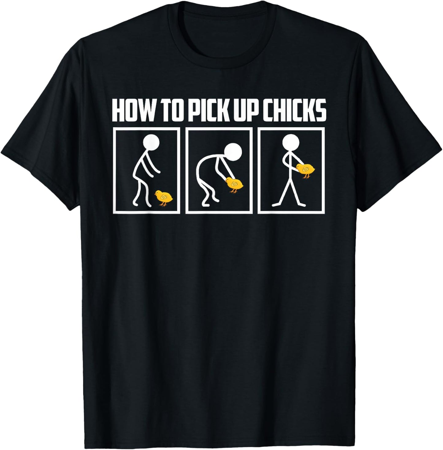 Sparta Buy Men's Funny Geek Humour How to Pick Up Chicks T-Shirt - T-Shirt | Black