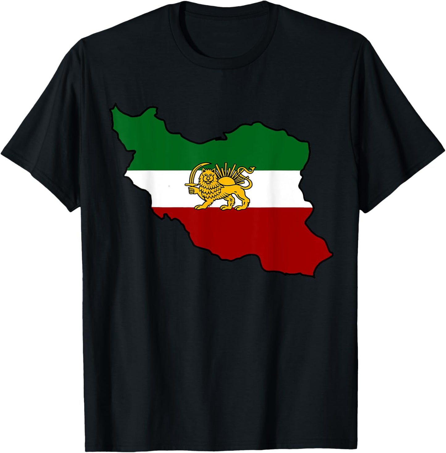 Iran flag with a lion T-Shirt - T-Shirt | Black