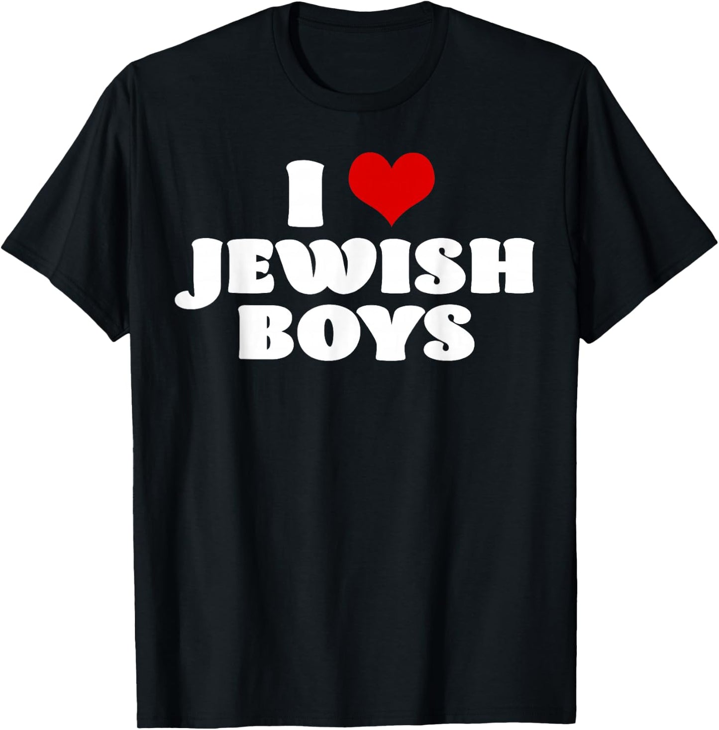 I Love Jewish Boys Red Heart Hanukkah T-Shirt - T-Shirt | Black