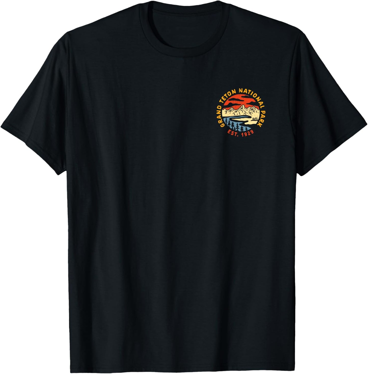 Grand Teton National Park Retro Graphic T-Shirt - T-Shirt | Black